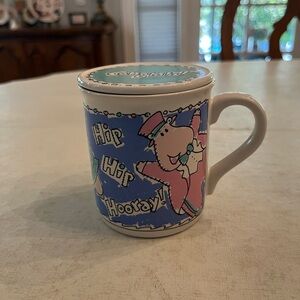 Vintage Hallmark Congrats hippo mug and coaster set. GUC!